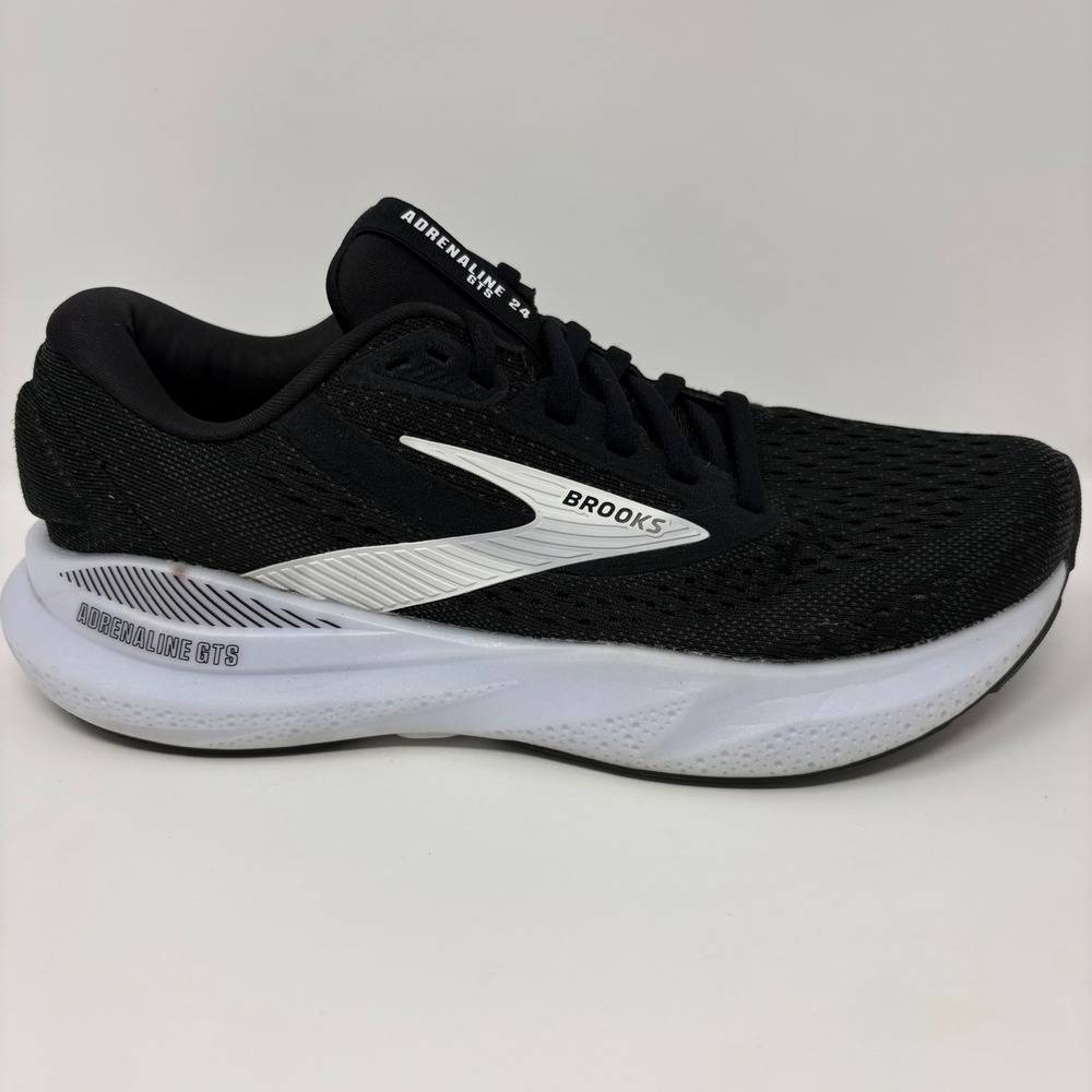 Brooks Adrenaline GTS 24 Womens Size 7 Black White Running Shoes (1204261B087)